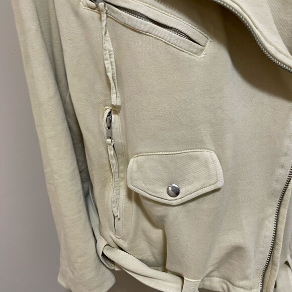 New Free People 
Rebel Rebel Knit Moto Jacket in Vanilla Creme Knit Moto  M - Picture 7 of 13